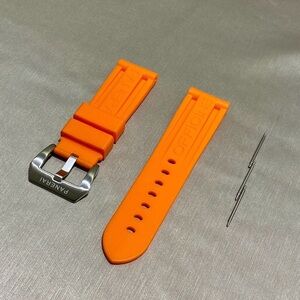 NEW Panerai Rubber Strap 24mm W/ Buckle in Orange